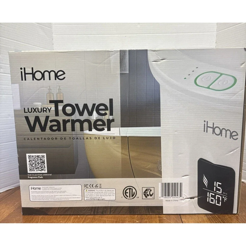iHome 20L Luxury Towel Warmer Bucket LED Timer Fragrance Holder White